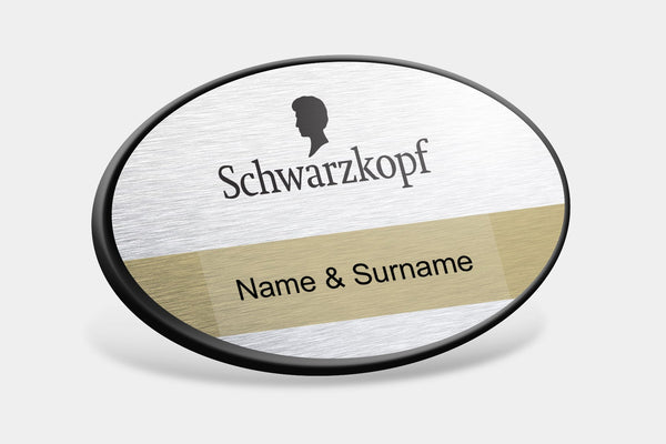 Reusable Name Badges - Oval Framed Reusable Name Badges