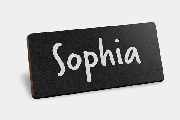 Blank Chalkboard Bamboo Badges (Pack of 5)