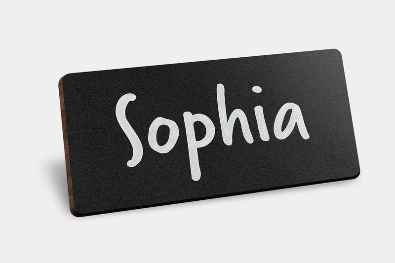 Blank Chalkboard Bamboo Badges (Pack of 5)