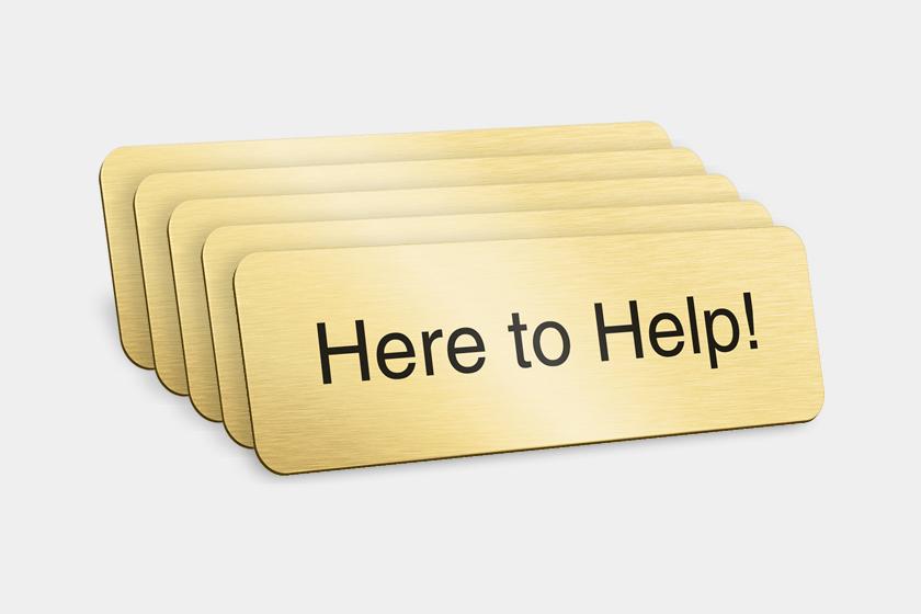 Here to Help Badges | Pack of 5 Staff Badges – MelubaBadges