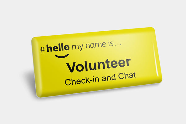 Check-in and Chat Volunteer NHS Name Badge