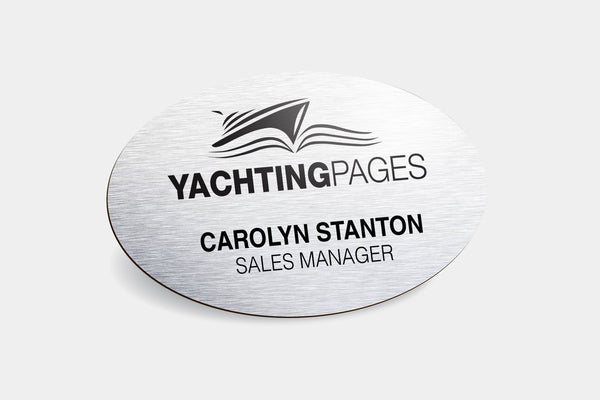 Name Badges - Oval Metal Name Badges