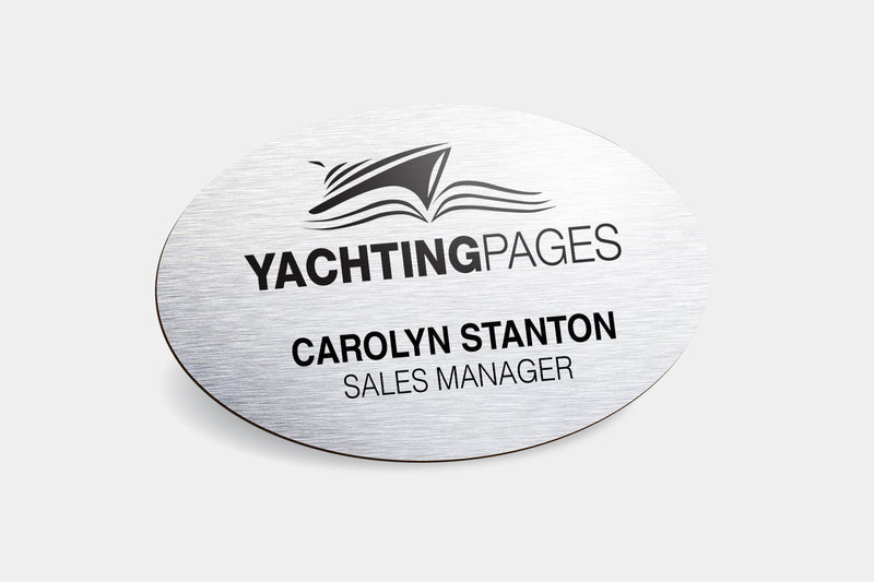 Name Badges - Oval Metal Name Badges