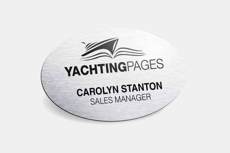 Name Badges - Oval Metal Name Badges