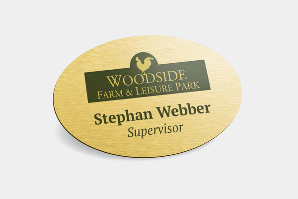 Name Badges - Oval Metal Name Badges