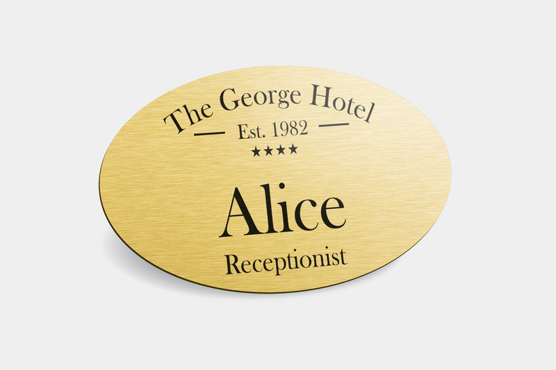 Name Badges - Oval Metal Name Badges