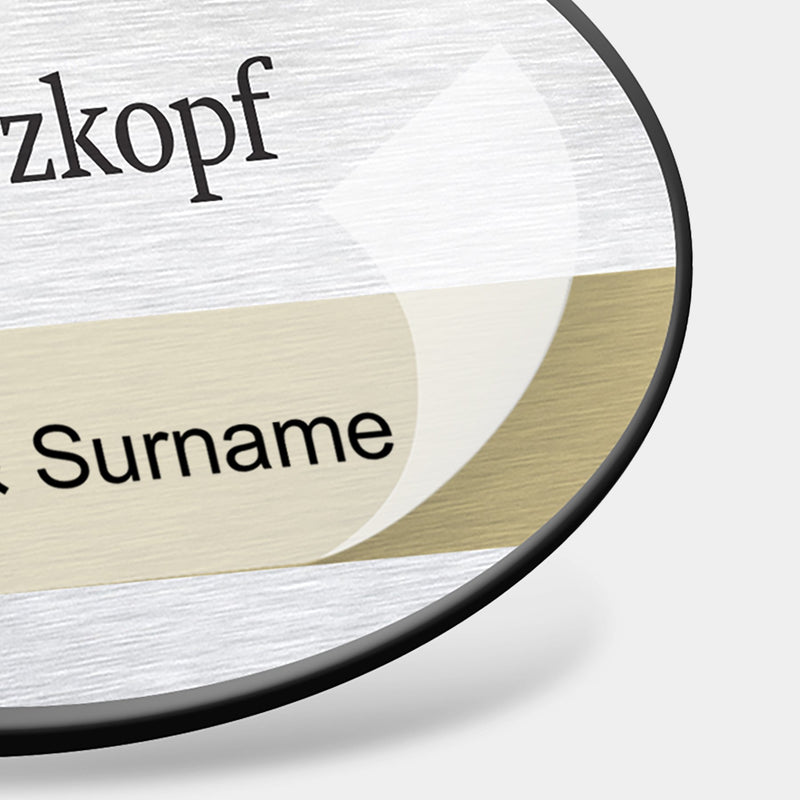 Reusable Name Badges - Oval Framed Reusable Name Badges