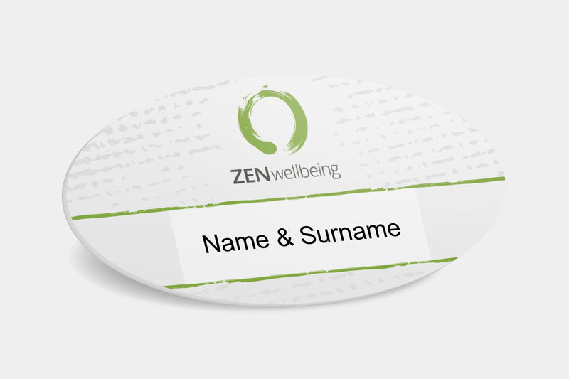 Reusable Name Badges - Oval Plastic Reusable Name Badge